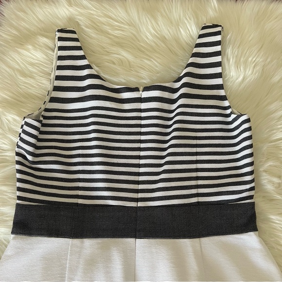 Banana Republic Textured Striped Scoop Neck Dress Black Combo Fit And Flare NWT - Picture 7 of 11